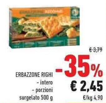 Conad ERBAZZONE RIGHI - intero - porzioni surgelato 500 g offerta