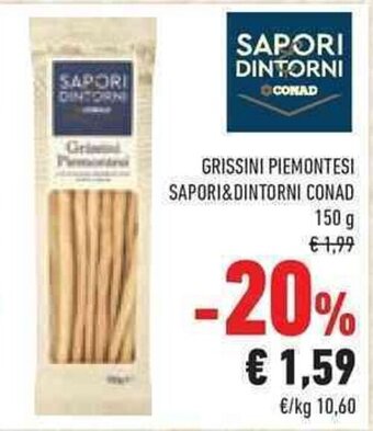 Conad GRISSINI PIEMONTESI SAPORI&DINTORNI CONAD 150 g offerta