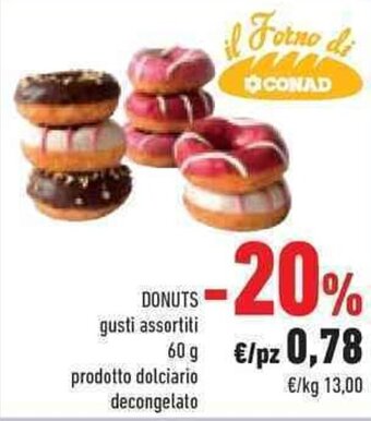 Conad DONUTS gusti assortiti 60 g offerta