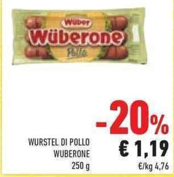 Conad WURSTEL DI POLLO WUBERONE 250 g offerta