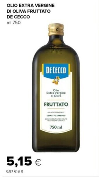 Tigre OLIO EXTRA VERGINE DI OLIVA FRUTTATO DE CECCO ml 750 offerta