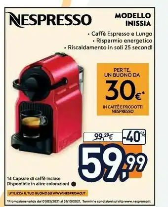 Unieuro Nespresso Macchina caffè nespresso offerta