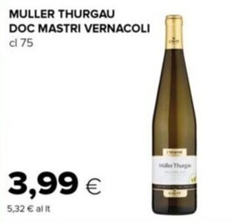 Tigre MULLER THURGAU DOC MASTRI VERNACOLI cl 75 offerta