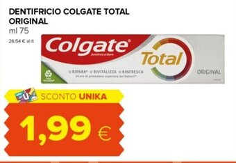 Tigre DENTIFRICIO COLGATE TOTAL ORIGINAL ml 75 offerta