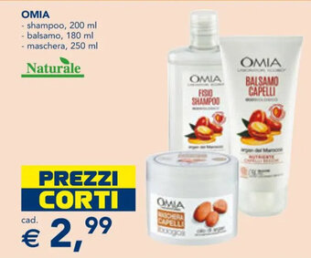 Esselunga OMIA - shampoo, 200 ml - balsamo, 180 ml - maschera, 250 ml offerta