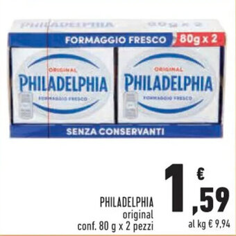 Conad PHILADELPHIA original conf. 80 g x 2 pezzi offerta