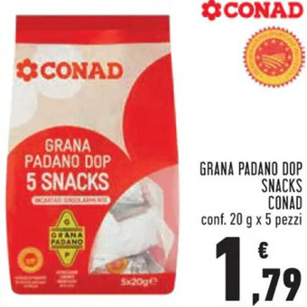 Conad GRANA PADANO DOP SNACKS CONAD conf. 20 g x 5 pezzi offerta