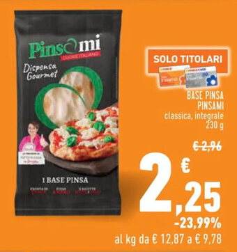 Conad BASE PINSA PINSAMI classica, integrale 230 g offerta