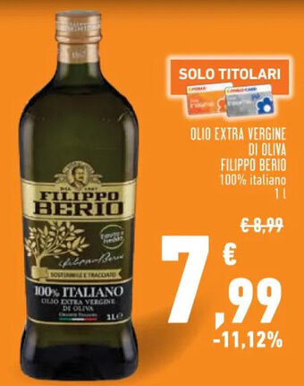 Conad OLIO EXTRA VERGINE DE OLIVA FILIPPO BERIO 1 l offerta