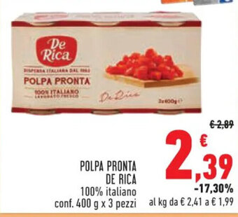 Conad POLPA PRONTA DE RICA conf. 400 g x 3 pezzi offerta