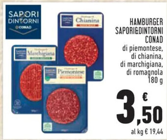 Conad HAMBURGER SAPORI&DINTORNI CONAD 180 g offerta