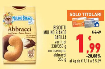 Conad BISCOTTI MULINO BIANCO BARILLA vari tipi 330/350 g offerta