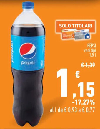 Conad PEPSI vari tipi 1,5 l offerta