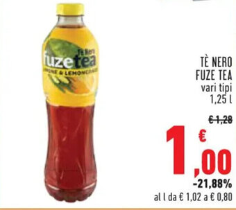 Conad TE NERO FUZE TEA vari tipi 1,25 l offerta