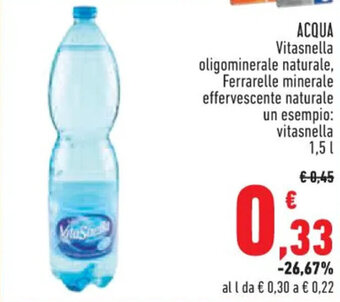 Conad ACQUA Vitasnella oligominerale naturale 1,5 l offerta
