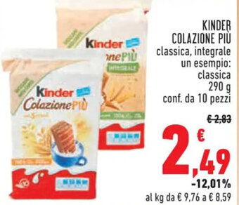 Conad KINDER COLAZIONE PIÙ 290 g offerta