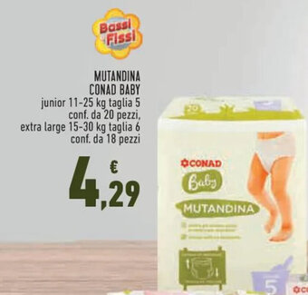 Conad MUTANDINA CONAD BABY junior 11-25 kg taglia 5 offerta