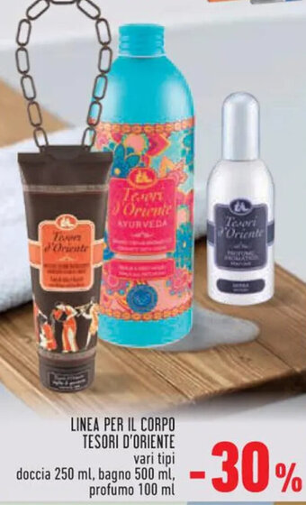 Conad LINEA PER IL CORPO TESORI D'ORIENTE vari tipi doccia 250 ml, bagno 500 ml, profumo 100 ml offerta