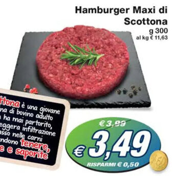 Prix Quality Hamburger Maxi di Scottona g 300 offerta
