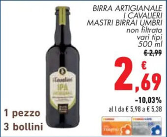 Conad BIRRA ARTIGIANALE I CAVALIERI MASTRI BIRRAI UMBRI 500 ml offerta
