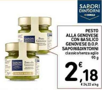 Conad PESTO ALLA GENOVESE CON BASILICO GENOVESE D.O.P. SAPORI&DINTORNI 90 g offerta