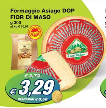 Prix Quality Formaggio Asiago DOP FIOR DI MASO g 300 offerta