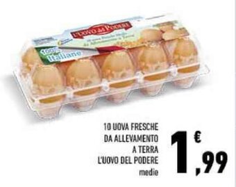 Conad 10 UOVA FRESCHE DA ALLEVAMENTO A TERRA L'UOVO DEL PODERE offerta