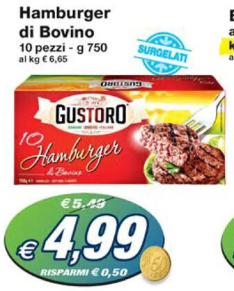 Prix Quality Hamburger di Bovino 10 pezzi - g 750 offerta