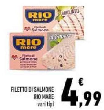 Conad FILETTO DI SALMONE RIO MARE vari tipi offerta