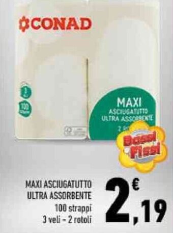 Conad MAXI ASCIUGATUTTO ULTRA ASSORBENTE offerta