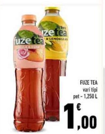 Conad FUZE TEA vari tipi pet 1,250 L offerta