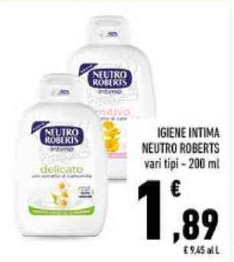 Conad IGIENE INTIMA NEUTRO ROBERTS vari tipi 200 ml offerta