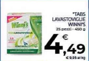 Conad TABS LAVASTOVIGLIE WINNI'S 25 pezzi 450 g offerta