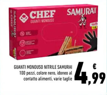 Conad Superstore GUANTI MONOUSO NITRILE SAMURAI 100 pezzi offerta