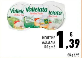 Conad Superstore RICOTTINE VALLELATA 100 g x 2 offerta