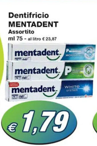 Prix Quality Dentifricio MENTADENT Assortito ml 75 offerta