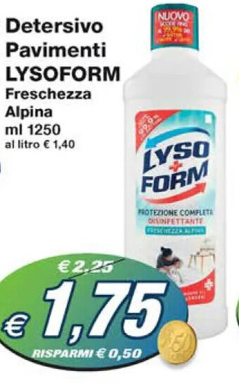 Detersivo Pavimenti LYSOFORM Freschezza Alpina ml 1250
