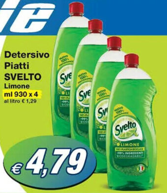 Prix Quality Detersivo Piatti SVELTO Limone ml 930 x 4 offerta