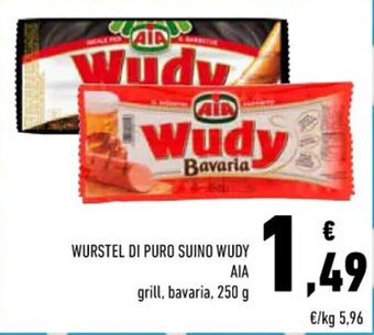 Conad Superstore WURSTEL DI PURO SUINO WUDY AIA grill, bavaria, 250 g offerta