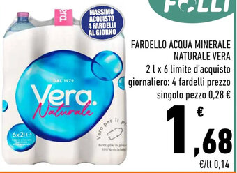 Conad Superstore FARDELLO ACQUA MINERALE NATURALE VERA 2 l x 6 offerta