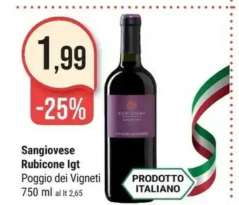 Supermercati Gulliver Il Poggio Dei Vigneti - Rubicone Sangiovese 750 G(ml) offerta