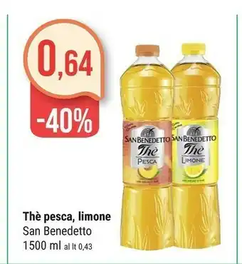 Supermercati Gulliver San Benedetto Thè Al Limone 1500 G(ml) offerta