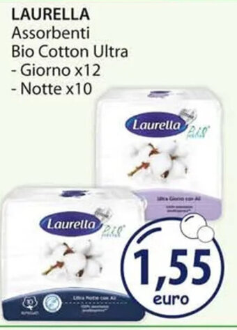 Acqua & Sapone LAURELLA Assorbenti Bio Cotton Ultra - Giorno x12 - Notte x10 offerta