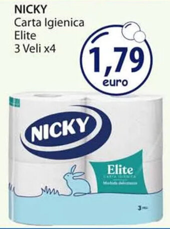 Acqua & Sapone NICKY Carta Igienica Elite 3 Veli x4 offerta