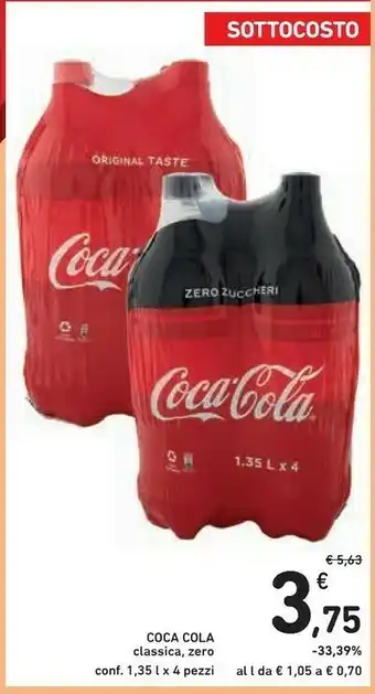 Conad Coca-Cola - Coca Cola Zero Zuccheri Zero Calorie 1350 G(ml) offerta
