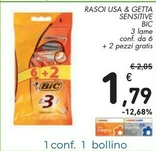 Conad Bic Rasoi Usa&getta Sensitive offerta