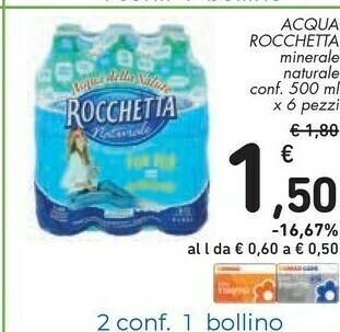 Conad Rocchetta Acqua Minerale Naturale offerta