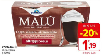 Iperal COPPA MALÙ al cioccolato g 100x2 offerta