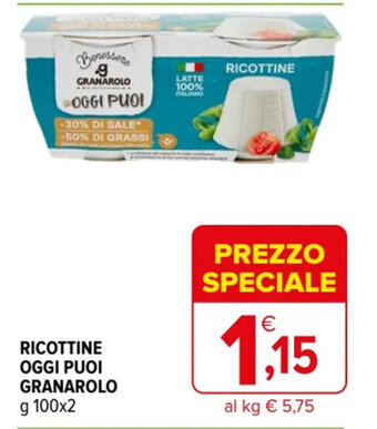 Iperal RICOTTINE OGGI PUOI GRANAROLO g 100 x 2 offerta