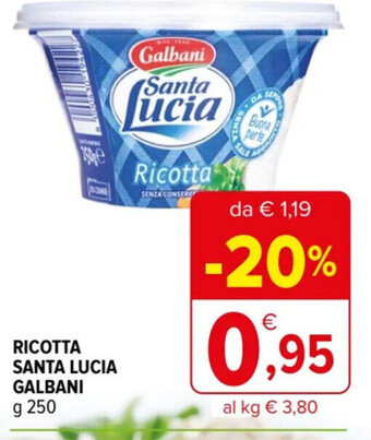 Iperal RICOTTA SANTA LUCIA GALBANI g 250 offerta